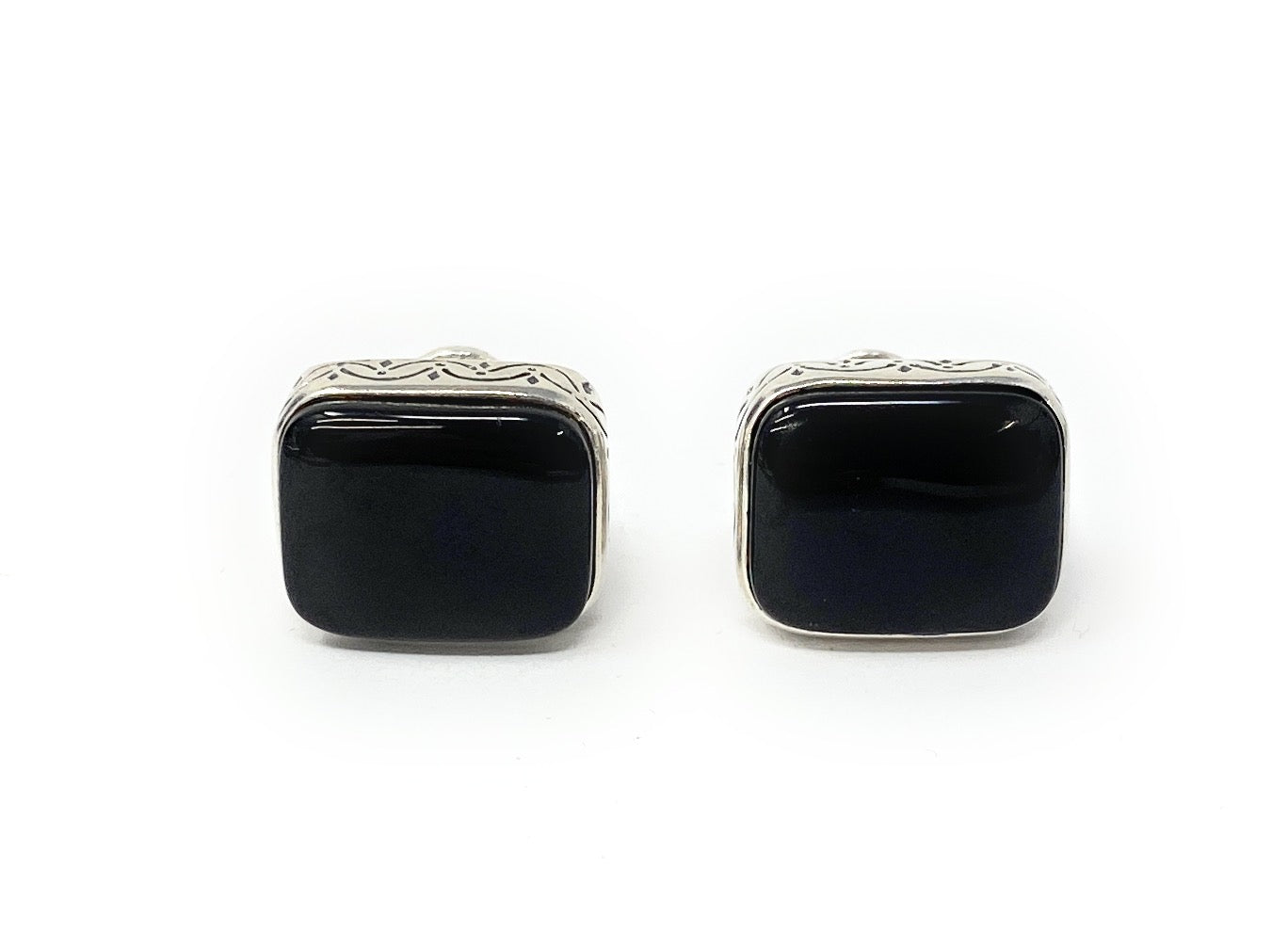 Konstantino Men's Silver Cufflinks with Black Onyx  14.7g