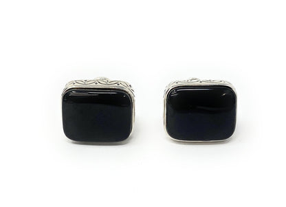 Konstantino Men's Silver Cufflinks with Black Onyx  14.7g