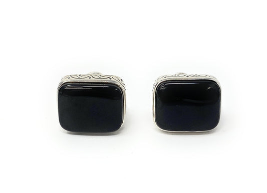 Konstantino Men's Silver Cufflinks with Black Onyx  14.7g