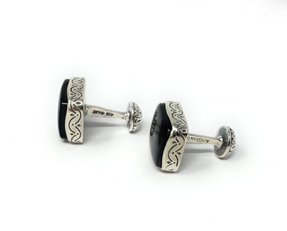 Konstantino Men's Silver Cufflinks with Black Onyx  14.7g