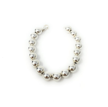 Tiffany & Co 925 Sterling Silver HardWear 10mm Bead Ball Bracelet 18.2g Wrist 6"