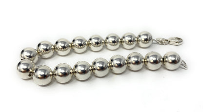 Tiffany & Co 925 Sterling Silver HardWear 10mm Bead Ball Bracelet 18.2g Wrist 6"