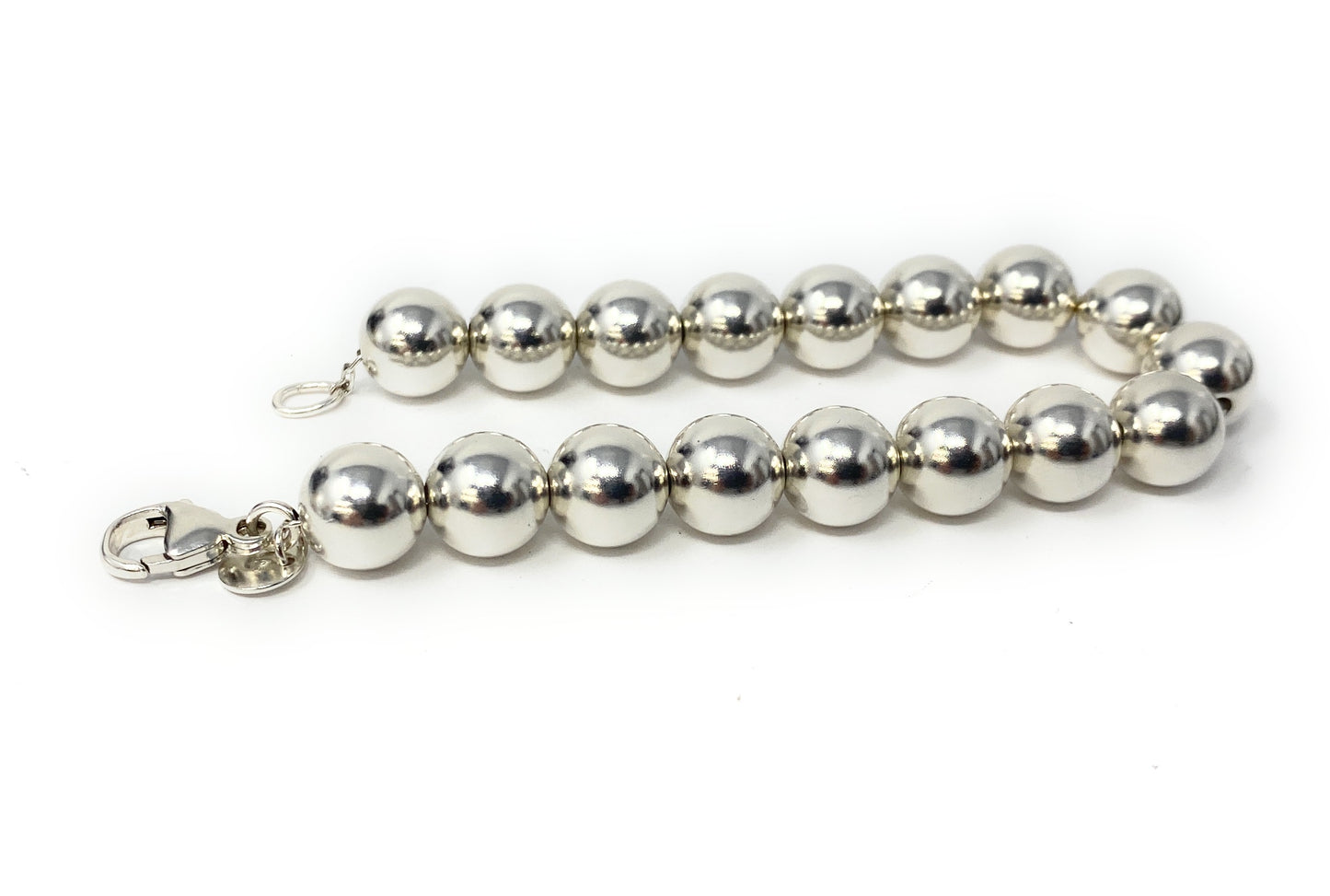 Tiffany & Co 925 Sterling Silver HardWear 10mm Bead Ball Bracelet 18.2g Wrist 6"