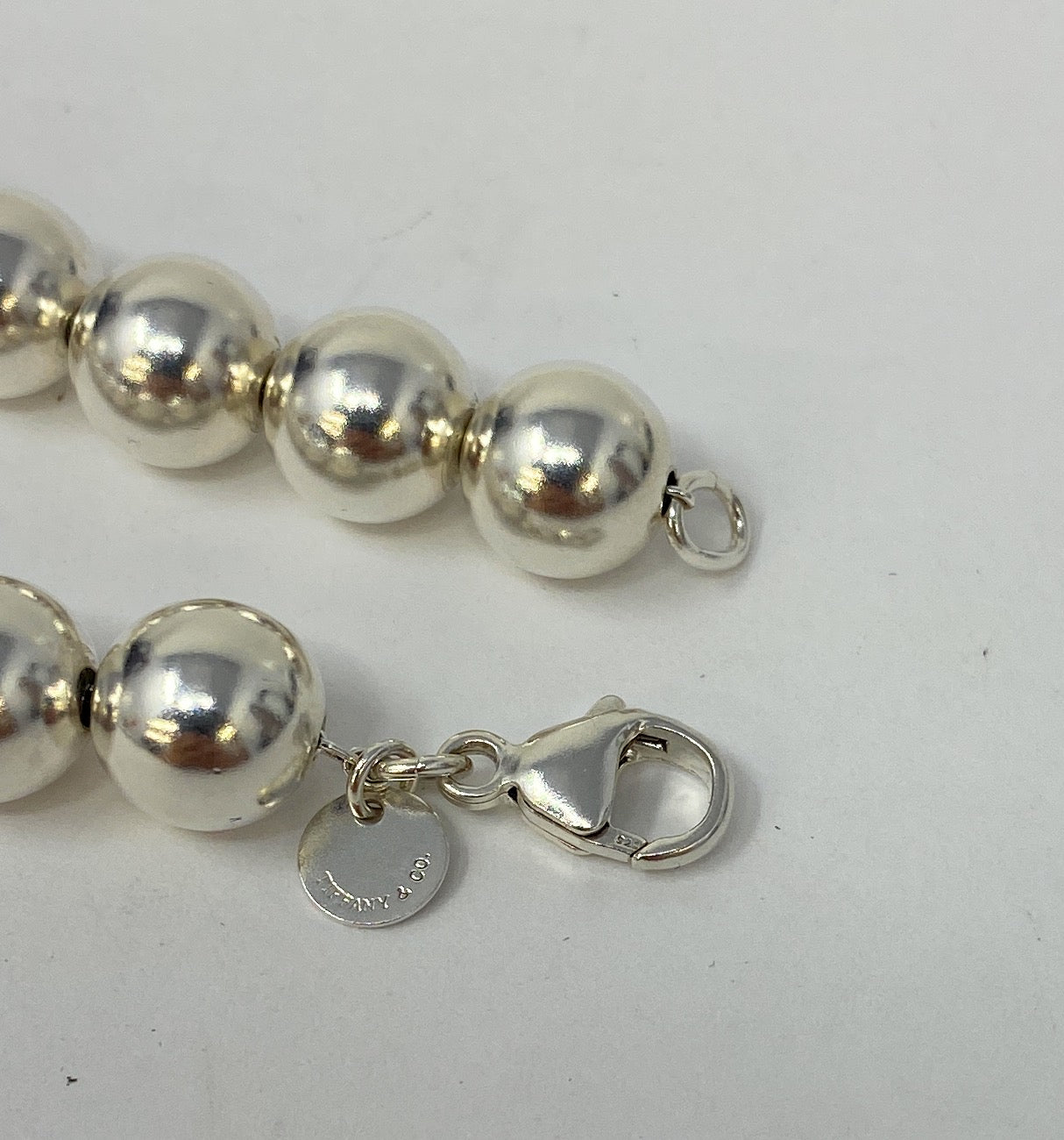 Tiffany & Co 925 Sterling Silver HardWear 10mm Bead Ball Bracelet 18.2g Wrist 6"