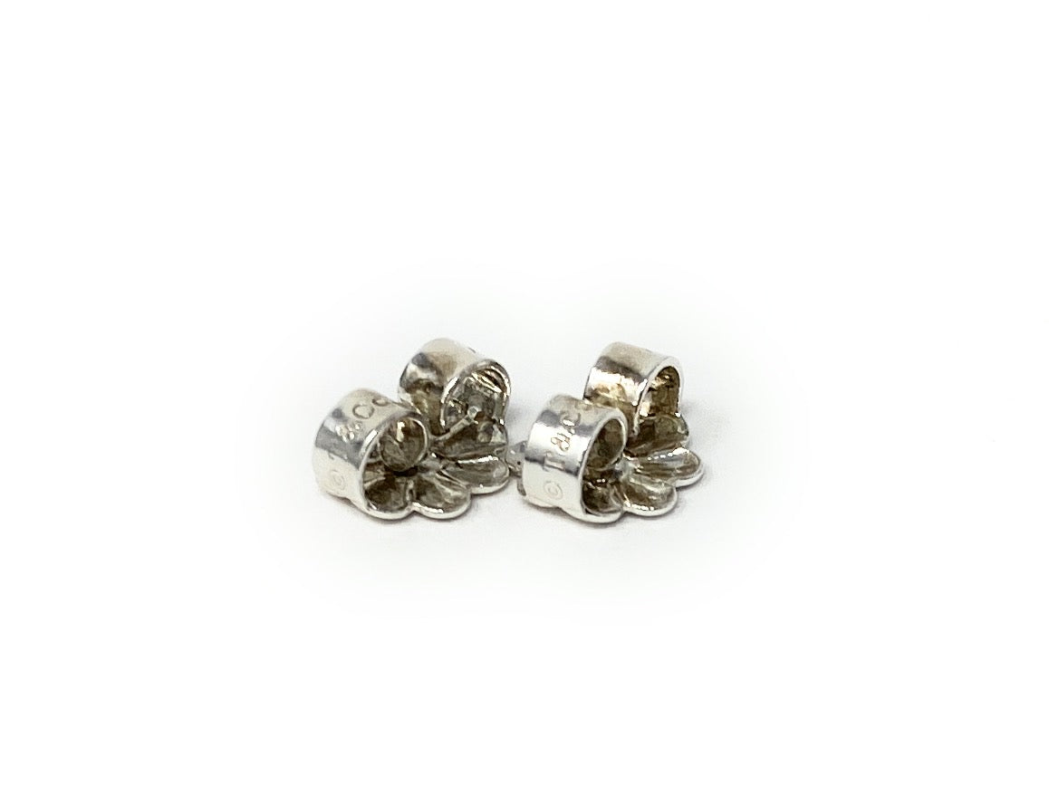 Tiffany & Co. Silver Olive Leaf Pearl Paloma Picasso Stud Earrings