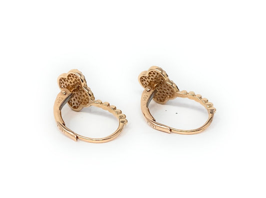 14k Rose Gold Clover Earrings 1.6g