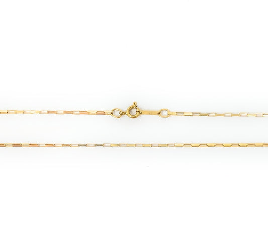 14k Rectangle Link Necklace 1.1g