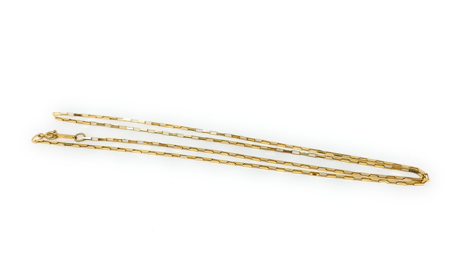 14k Rectangle Link Necklace 1.1g