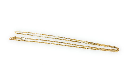 14k Rectangle Link Necklace 1.1g