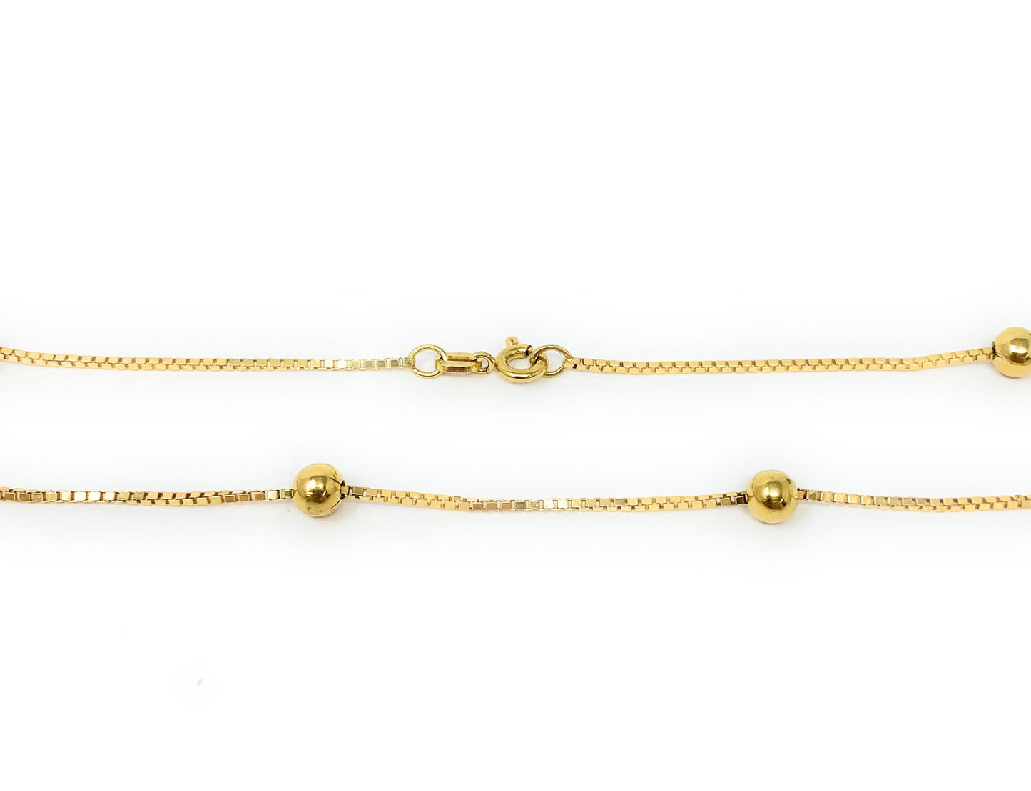 14k Yellow Gold Chain & Beaded Necklace 5.1g