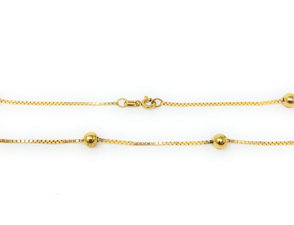 14k Yellow Gold Chain & Beaded Necklace 5.1g