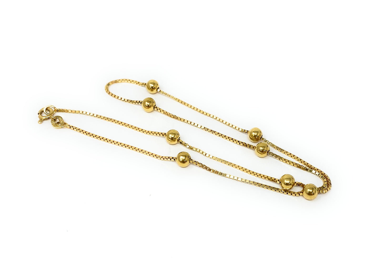 14k Yellow Gold Chain & Beaded Necklace 5.1g