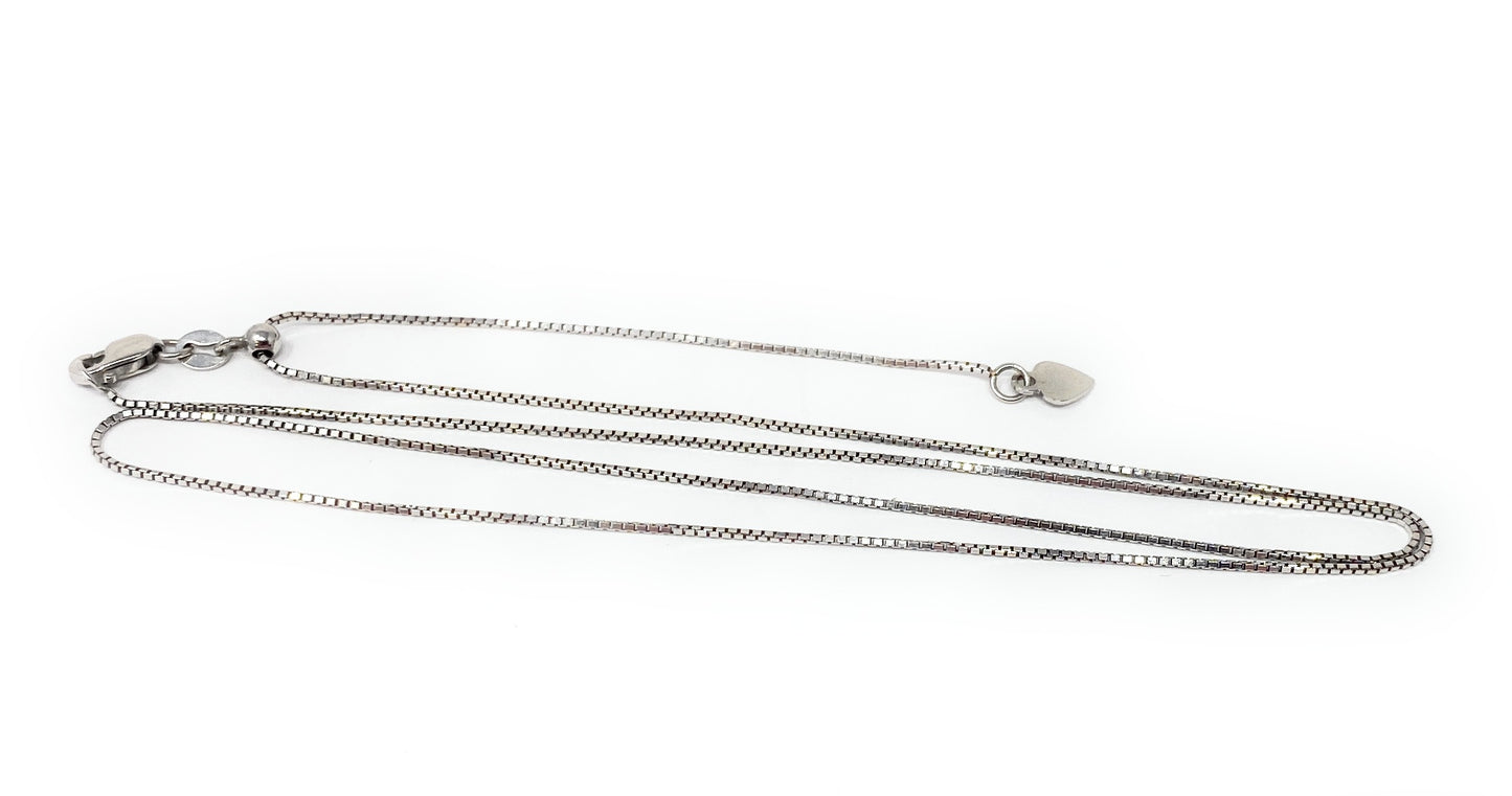 14k White Gold Adjustable Chain Necklace 2.5g