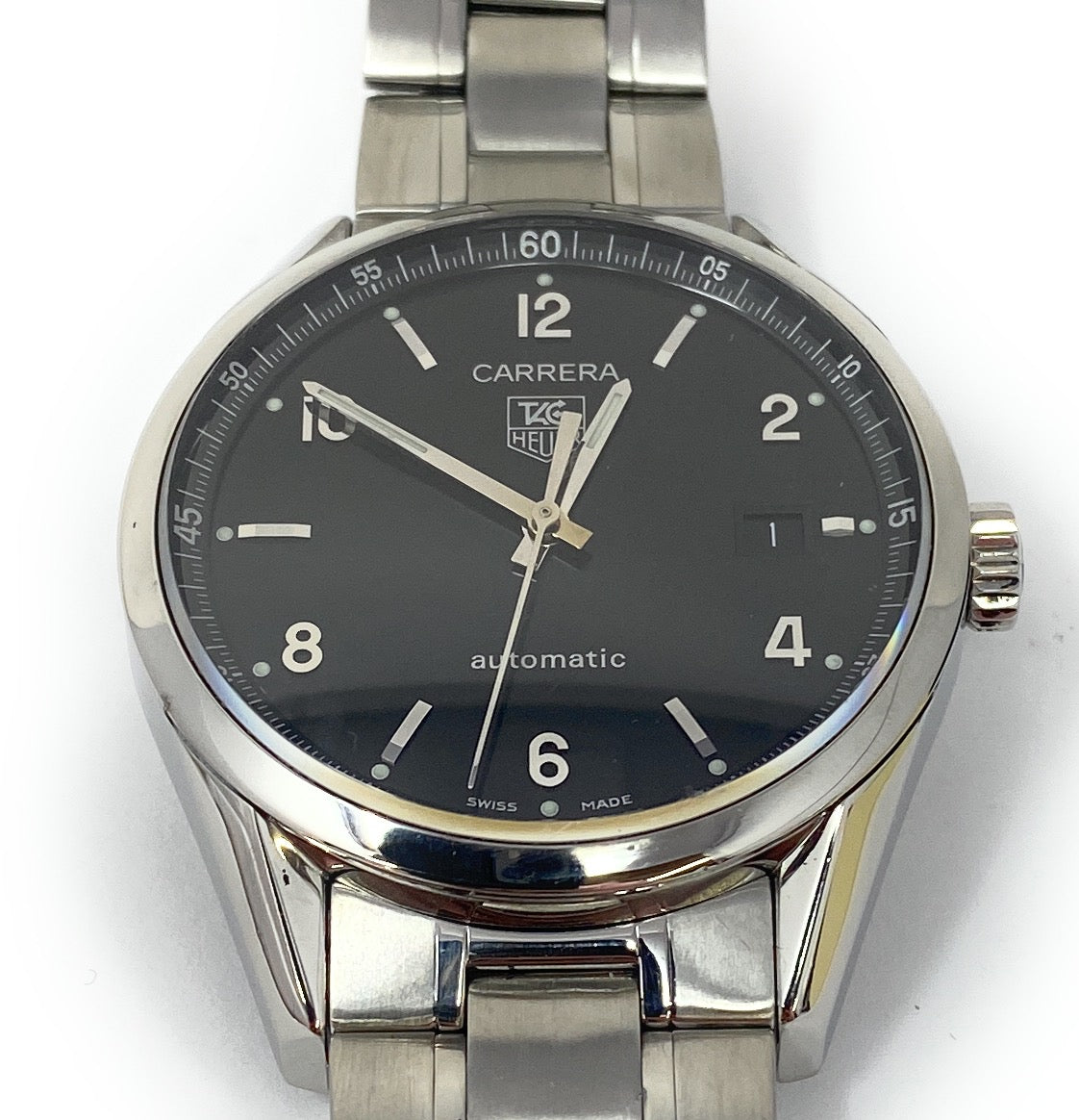 Tag Heuer Cal 5 Carrera Stainless Steel Watch WV211B.BA.787 Max Wrist 6.5in