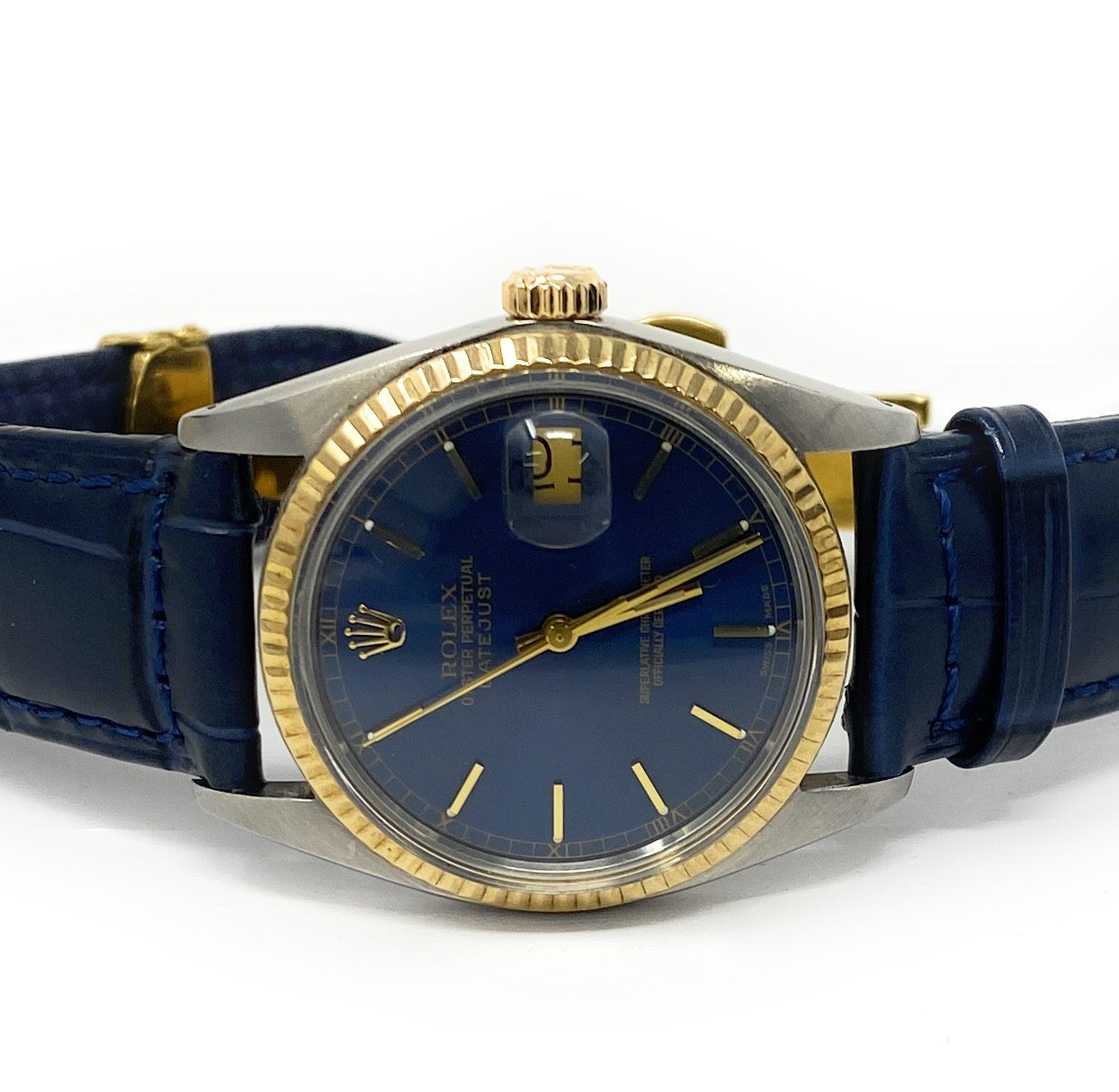 Rolex 1979 Oyster Perpetual Datejust Blue Dial 16013 Serial 5994668 with Generic Band