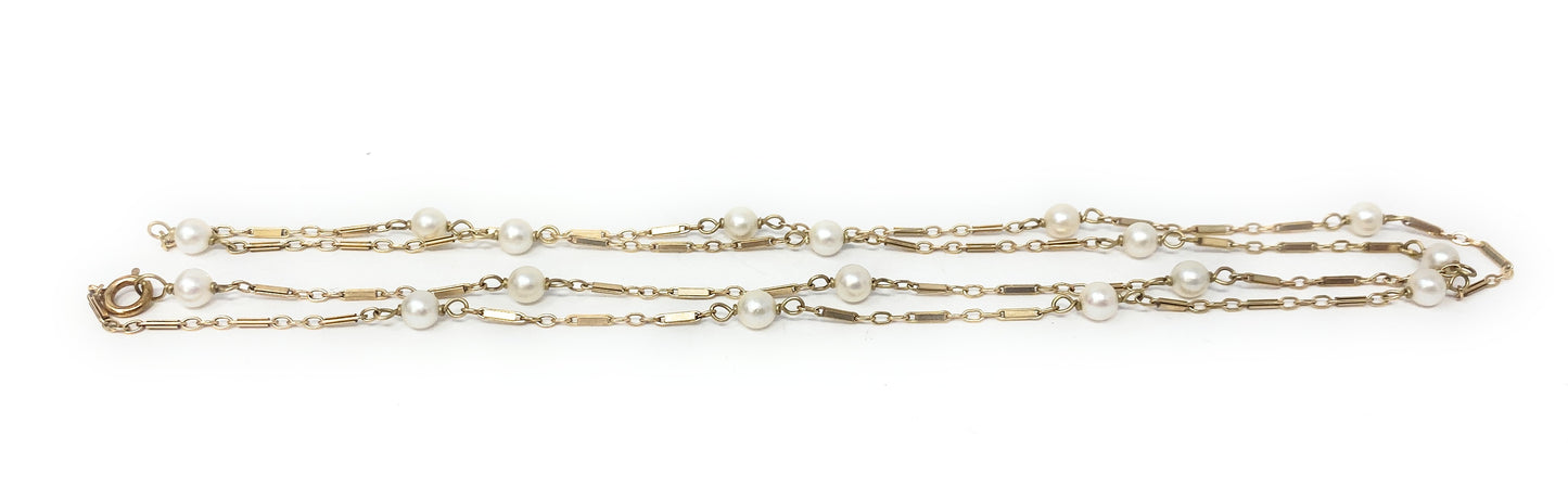 14k Pearl Necklace 4.4g