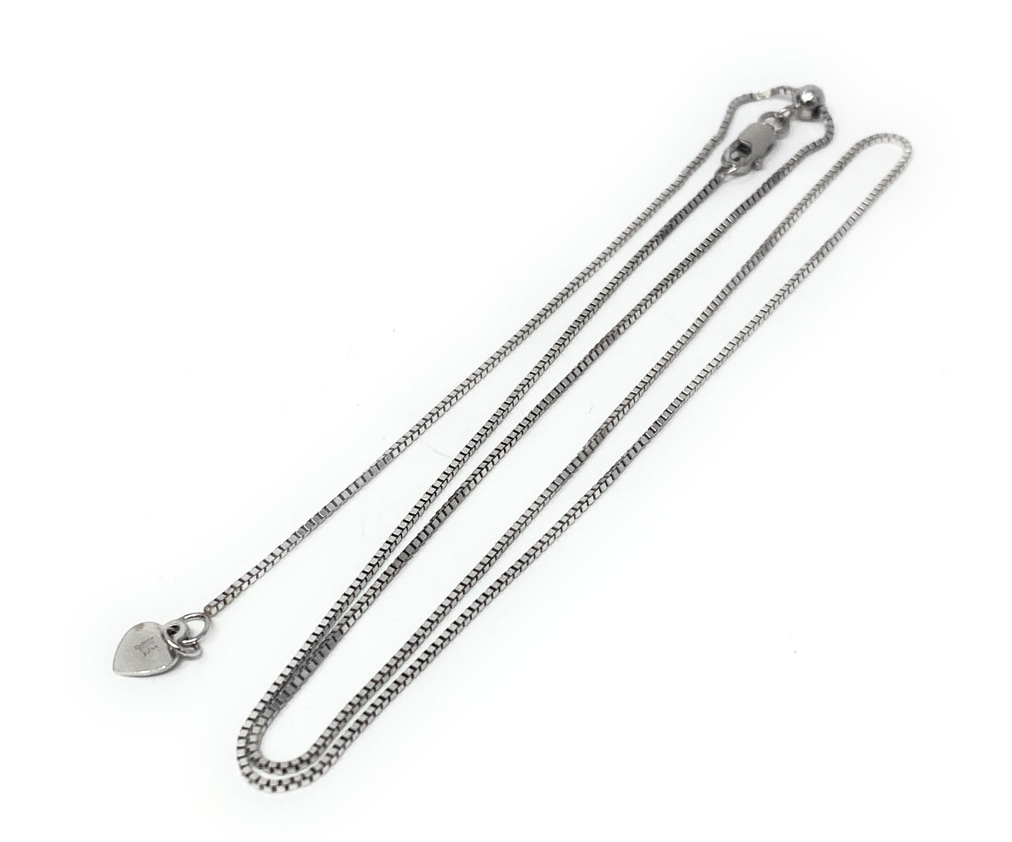 14k White Gold Adjustable Necklace 2.7g