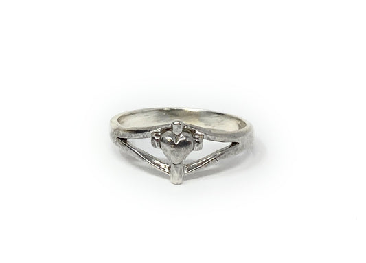 James Avery 925 Sterling Silver Cross & Heart Ring Size 9.5
