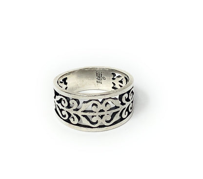 James Avery Retired Open Heart Scroll Band Sterling Silver Ring Size 6.5