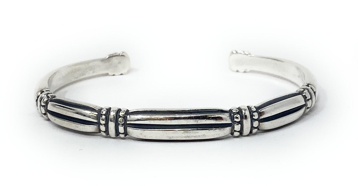 James Avery Retired Thatch Sterling Silver Cuff Bracelet 6.5-7in