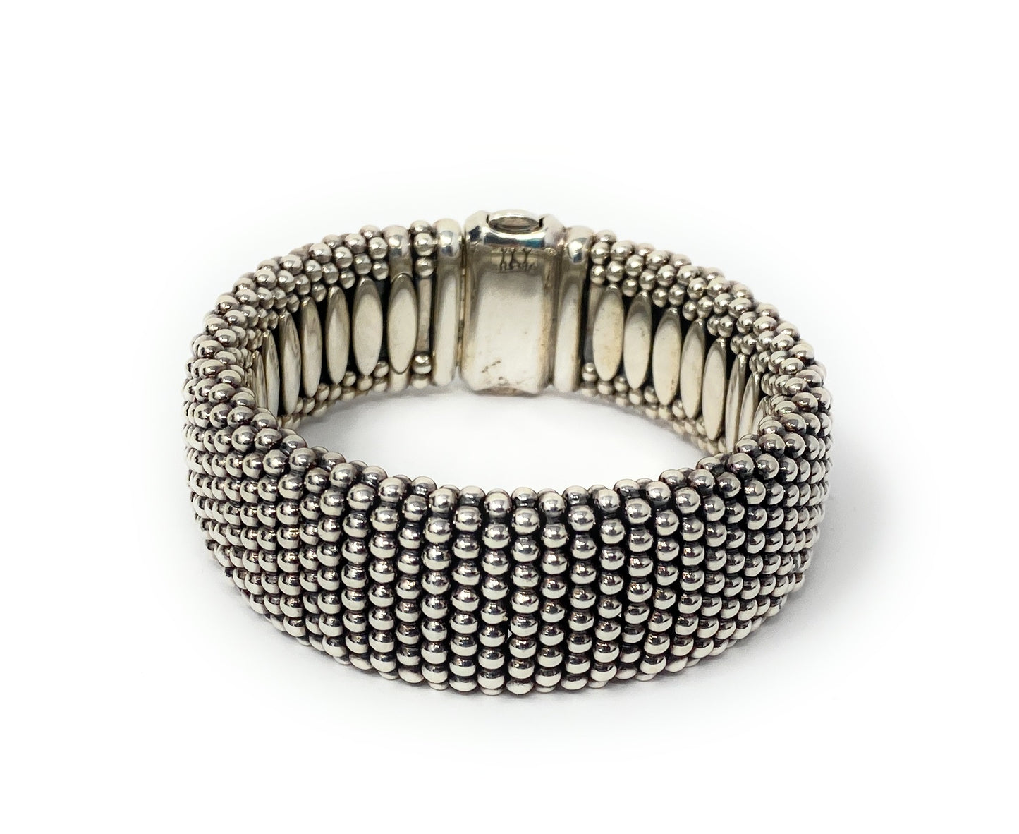 Lagos 925 Silver & 18k Gold Signature Caviar Two Tone bracelet 23mm