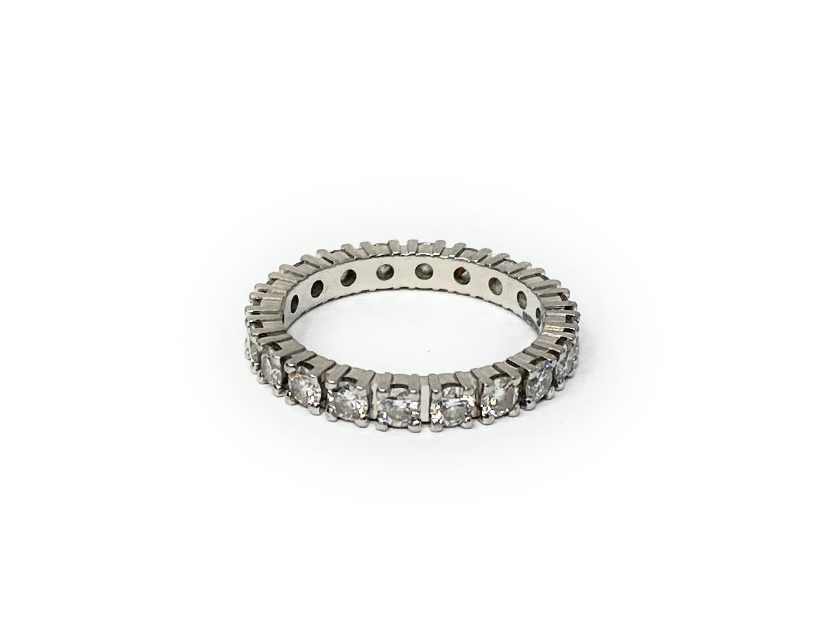 De Beers 950 Eternity Diamond Ring Size 5 With Papers and Box
