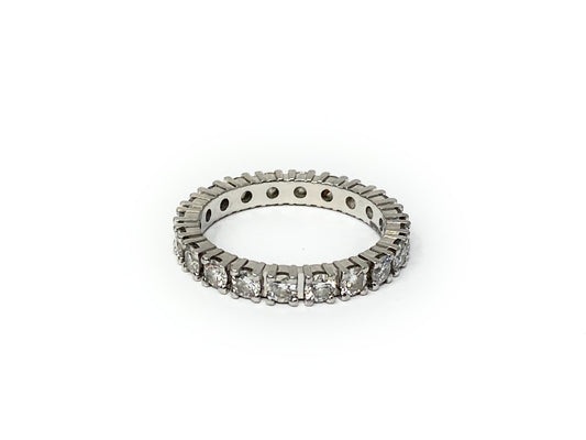 De Beers 950 Eternity Diamond Ring Size 5 With Papers and Box