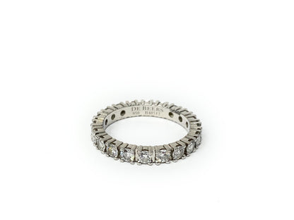 De Beers 950 Eternity Diamond Ring Size 5 With Papers and Box