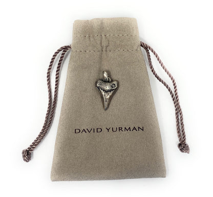 David Yurman Sterling Silver Plain Shark's Tooth Amulet Charm Pendant