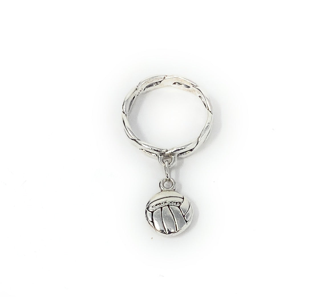 James Avery 925 Retired Volleyball Dangle Ring Size 4