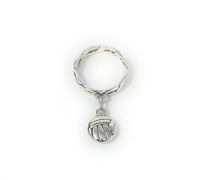 James Avery 925 Retired Volleyball Dangle Ring Size 4
