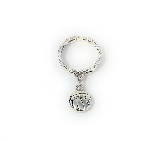 James Avery 925 Retired Volleyball Dangle Ring Size 4