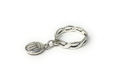 James Avery 925 Retired Volleyball Dangle Ring Size 4