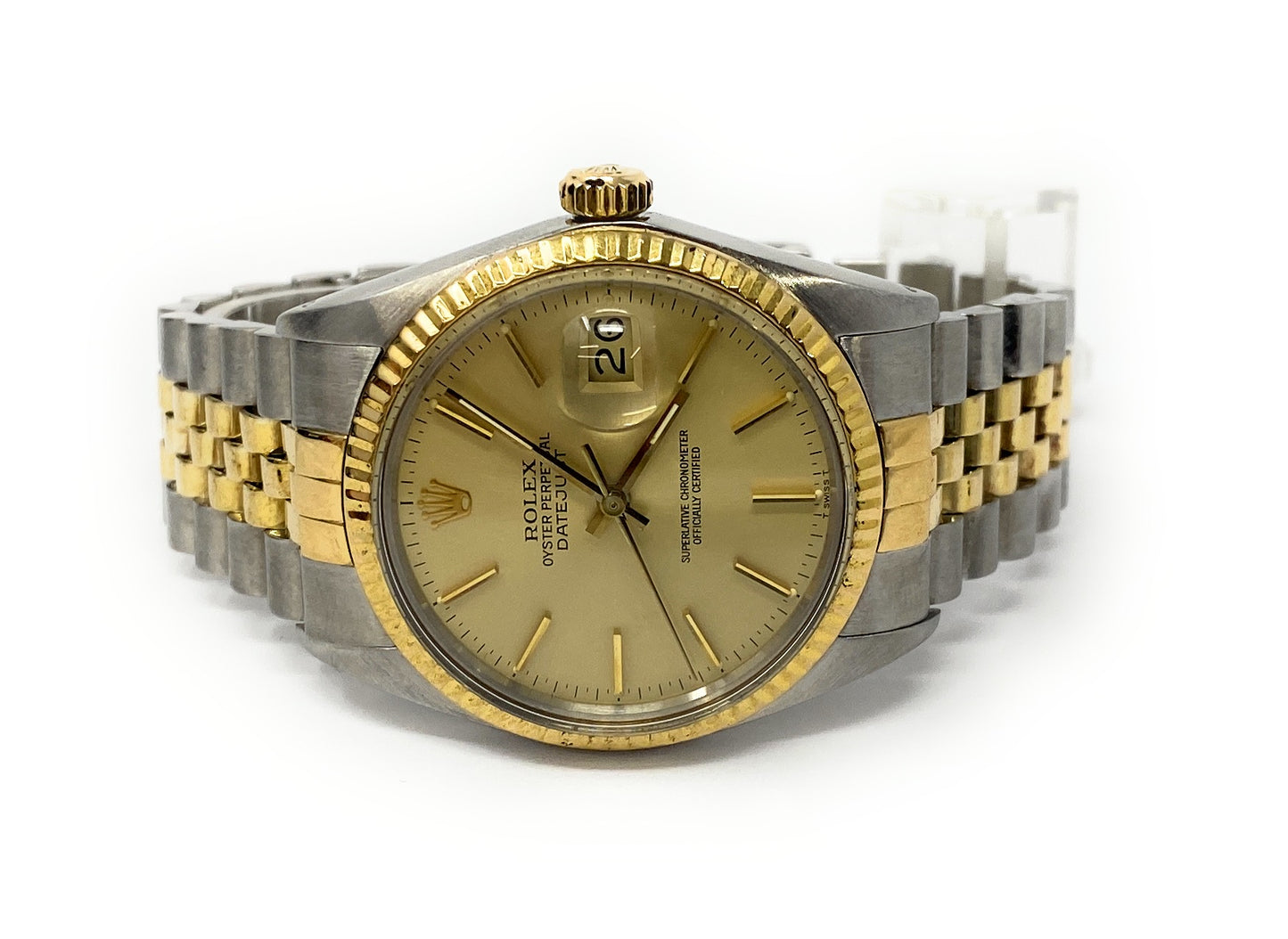 Rolex Oyster Perpetual 1601-3 Datejust Year 1985 Two Toned Watch 36mm