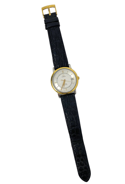 Omega Deville Automatic 35mm Watch Black Leather Strap 8in Max