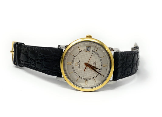 Omega Deville Automatic 35mm Watch Black Leather Strap 8in Max