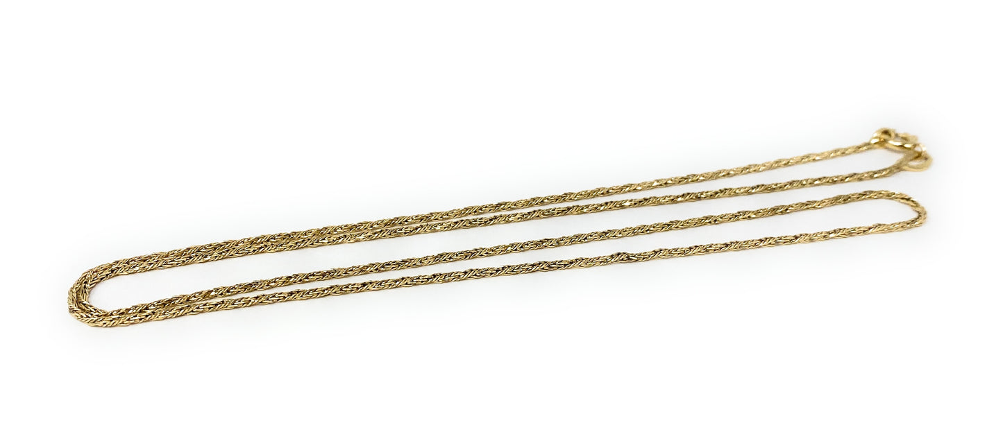 18k Yellow Gold Twisted Chain Necklace 20" 4.3g