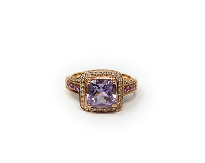 LeVian 14k Rose Gold Pink/Purple Topaz Ring 6.3g Size 7