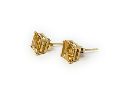 14k Orange Citrine Earrings Studs 1.1g