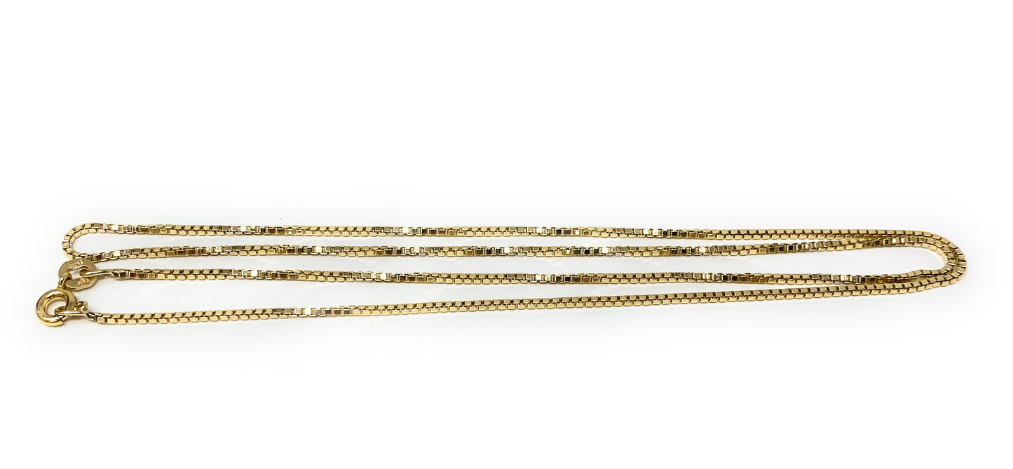 14k Yellow Gold Box Chain 18in 4.1g