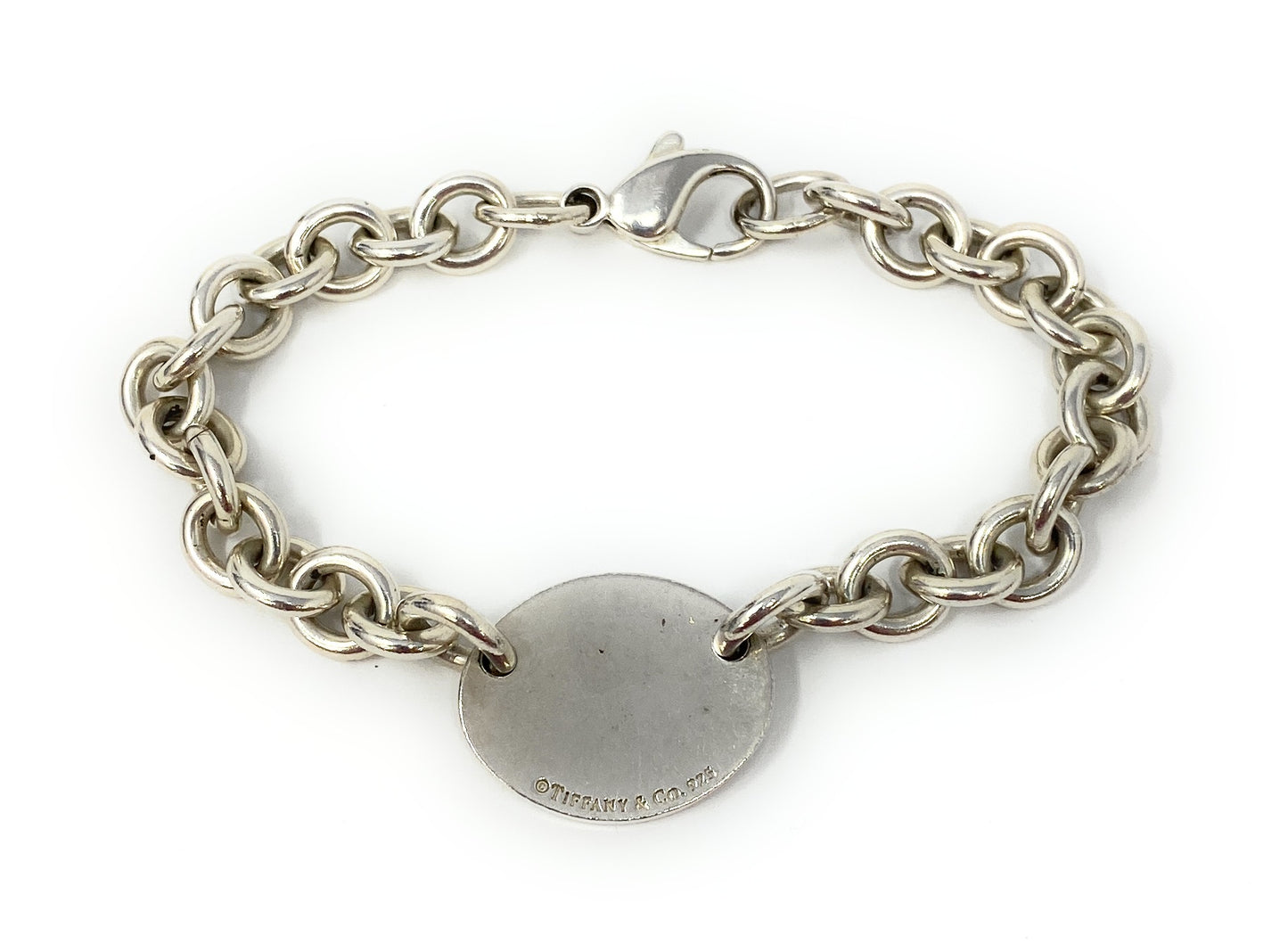 Tiffany & Co. Sterling Silver Oval "Please Return To Tiffany" Tag Bracelet 7"
