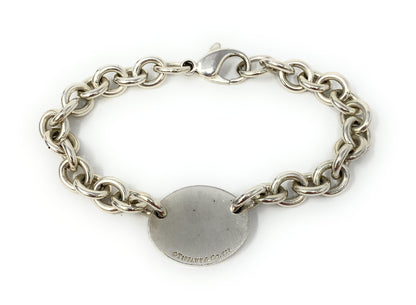 Tiffany & Co. Sterling Silver Oval "Please Return To Tiffany" Tag Bracelet 7"