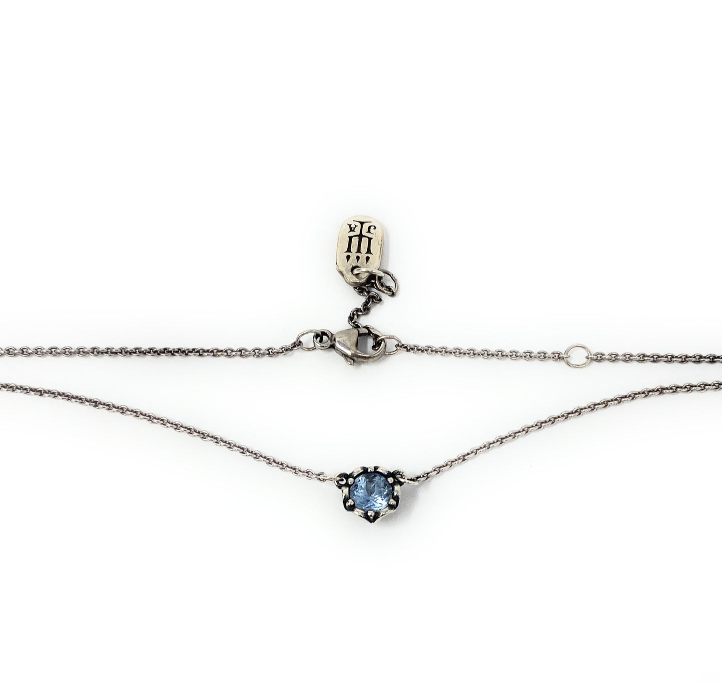 James Avery Cherished Birthstone Blue Topaz Adjustable Necklace 18-22"