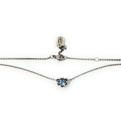James Avery Cherished Birthstone Blue Topaz Adjustable Necklace 18-22"