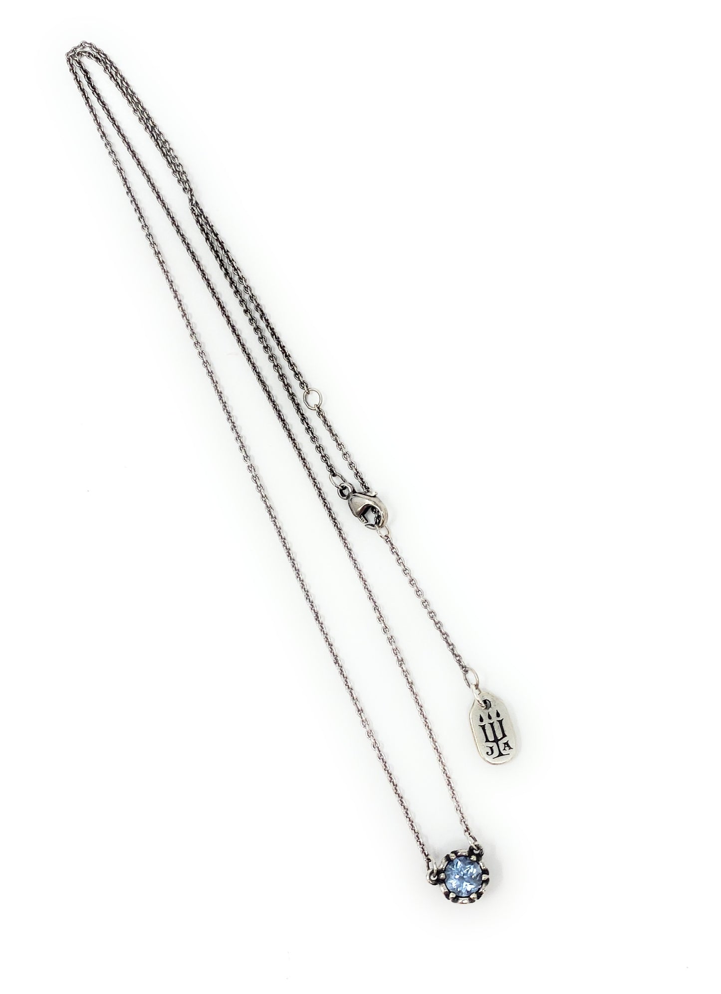 James Avery Cherished Birthstone Blue Topaz Adjustable Necklace 18-22"