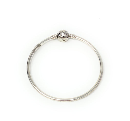Pandora CZ Stars and Galaxy Charm Bangle Bracelet Size 7  1/4