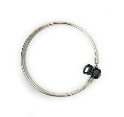 Pandora Sterling Silver Plain Charm Bangle Bracelet Size 7 1/4
