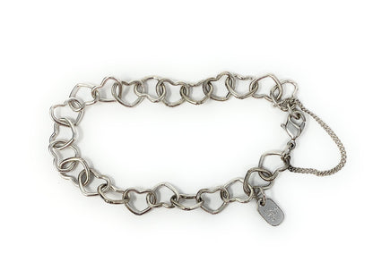 James Avery 925 Sterling Silver Connected Hearts Charm Bracelet Size 7in