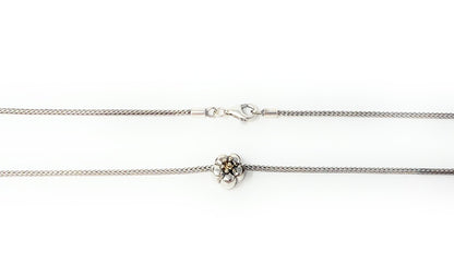 Pandora 925 Cherry Blossom Pendant & Foxtail Style Necklace 14"