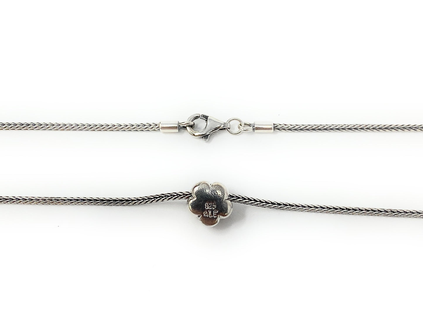 Pandora 925 Cherry Blossom Pendant & Foxtail Style Necklace 14"